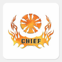 Chief's Flames Square Stickers