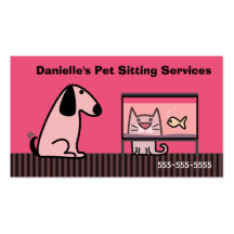 Chien et chat de garde d'enfants d'animal familier cartes de visite personnelles