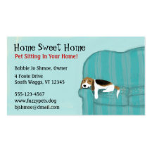 Chien heureux de divan modèles de cartes de visite