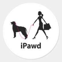 Chien-loup irlandais adhésifs ronds