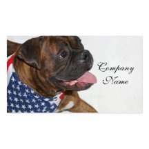 Chien patriotique de boxeur cartes de visite personnelles