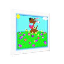 Chienchien de Pâques Impressions Sur Toile