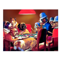 Chiens de tisonnier : Pincé avec quatre as Carte Postale