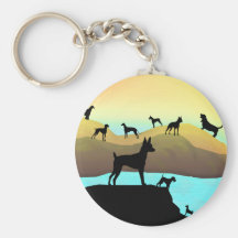 Chiens par la mer porte-clés