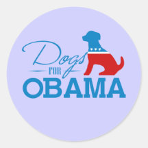 Chiens pour Obama - Autocollant Rond