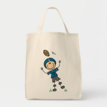 Chiffre bleu de bâton du football sac en toile