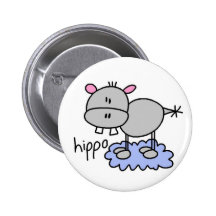 Chiffre bouton de bâton d'hippopotame pin's