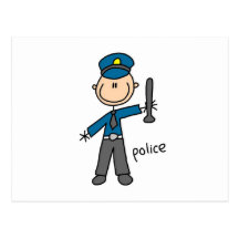 Chiffre de bâton de policier cartes postales
