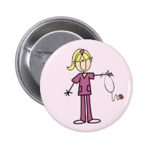 Chiffre femelle blond T-shirts de bâton d'infirmiè Pin's