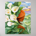 Chiffre indigène copie de femme de fleurs de lis d poster