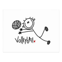 Chiffre masculin de base volleyball de bâton cartes postales