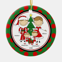Chiffre mignon famille de bâton d'ornement de Noël