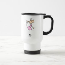 Chiffre rose patineur de bâton de fille de glace tasse à café