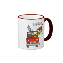 Chiffre sapeur-pompier de bâton avec la tasse de p