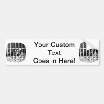 chihuahua Black and White Behind cage Bars Bumper Stickers