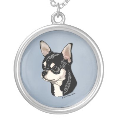 Chihuahua Black & Tan Necklace by KandeeK9Designs