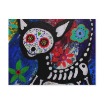 Chihuahua Dia De los Muertos by Prisarts Post Card