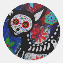 Chihuahua Dia De los Muertos by Prisarts Sticker