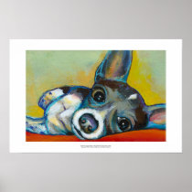 Chihuahua dog art - adorable fun portrait painting