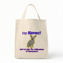 Chihuahua Havoc - Grocery Tote Canvas Bags