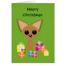 Chihuahua Holiday Presents Margarita Humour Greeting Card