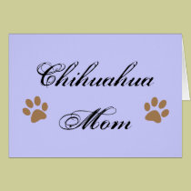 Chihuahua Mom Script w/ Pawprints cards