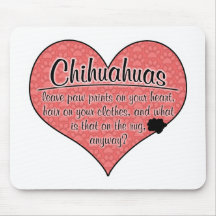 Chihuahua Paw Prints Dog Humour Mousepad