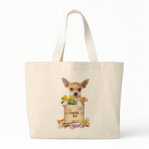 Chihuahua Posed with Cookie Jar Tote Bags