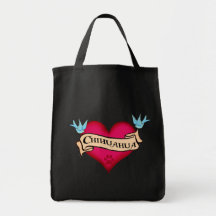 Chihuahua Tattoo Heart Bag