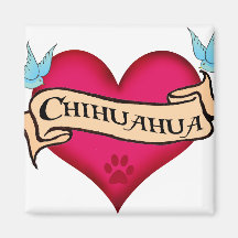 Chihuahua Tattoo Heart Refrigerator Magnets