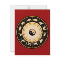 Chiinese Zodiac Wheel Personalized Invite