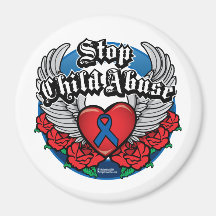 Child Abuse Biker Wings Refrigerator Magnet