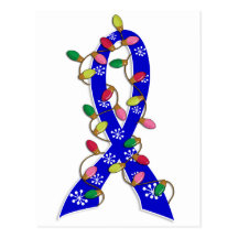 Child Abuse Christmas Lights Ribbon Post Card