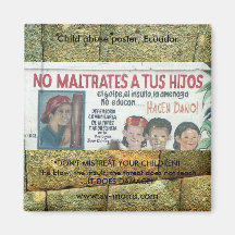 Child abuse poster (mural), Ecudaor Refrigerator Magnet