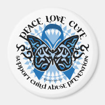 Child Abuse Prevention Butterfly Tribal Refrigerator Magnets