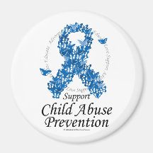 Child Abuse Ribbon of Butterflies Refrigerator Magnet