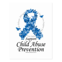 Child Abuse Ribbon of Butterflies Post Card