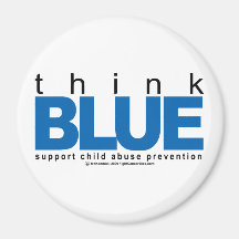 Child Abuse THINK Blue Refrigerator Magnets
