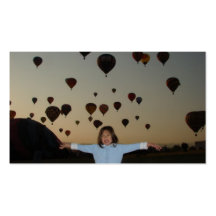 child and hot air balloons business cards