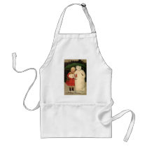 Child and Snowman Christmas Card Aprons