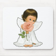 Child Angel with Rose Mouse Pads
