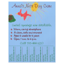 Child care flyer / day care flyer w/ tear-off info