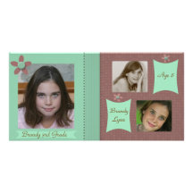 Child / Family Teal & Chocolate Photo Card