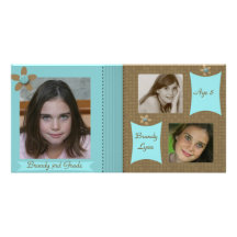 Child / Family Teal & Chocolate Photo Card