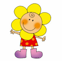 Child in a flower costume cut outs