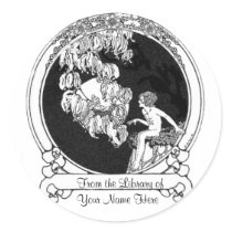 Child in Moonlight - D S Walker Illustration Sticker