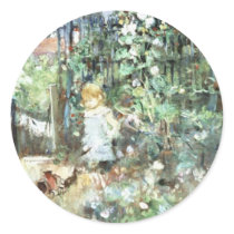 Child in Rose Garden, Berthe Morisot Fine Art Stickers