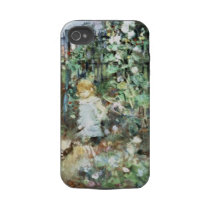 Child in Rose Garden, Berthe risot Fine Art Tough Iphone 4 Cover