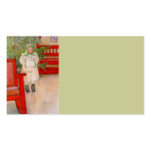 Child in Snowsuit by Christmas Tree Business Card