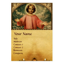 CHILD JESUS WITH ANGELS AND CHRISMAS CROWNS BUSINESS CARD